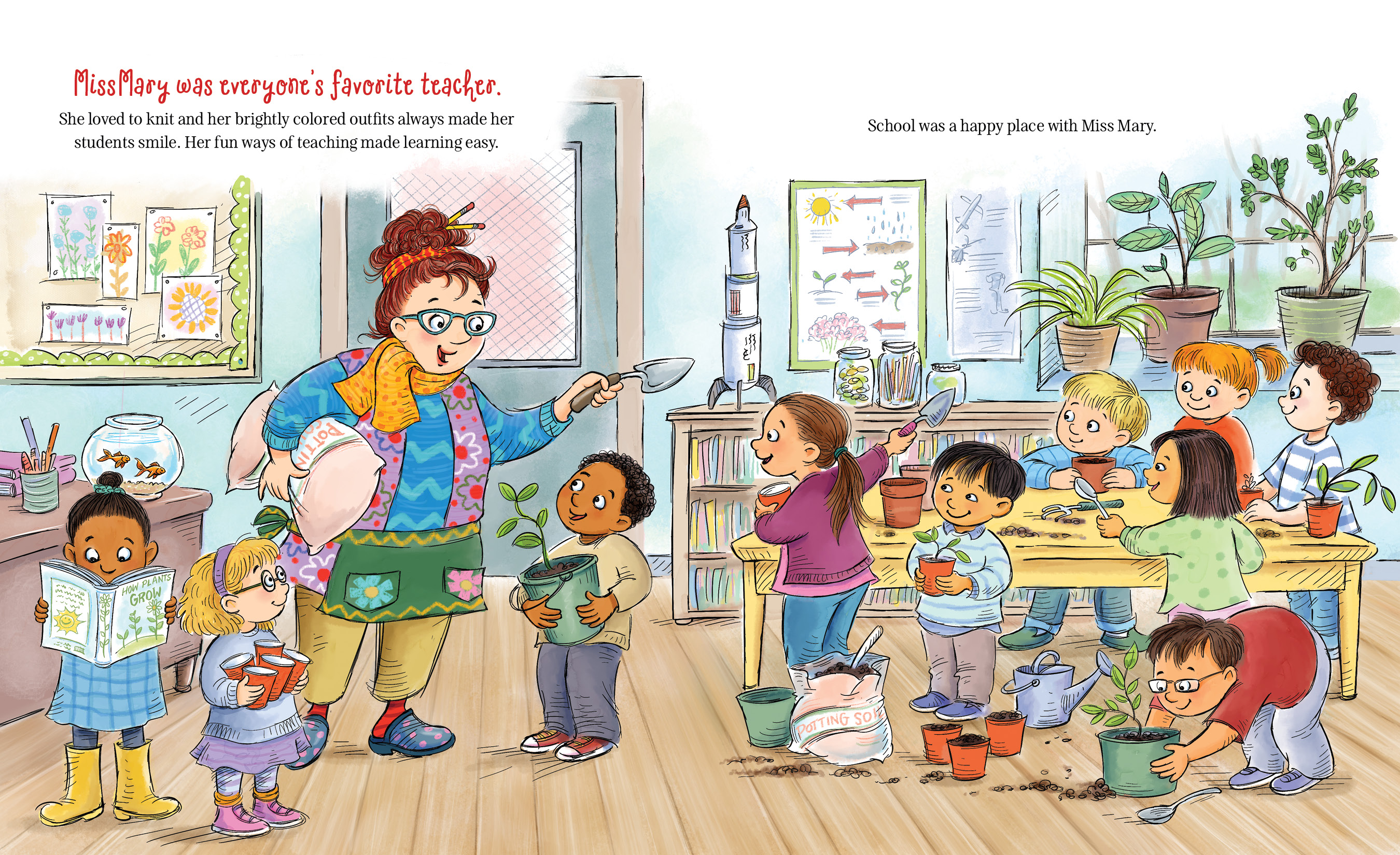 Miss Mary’s Mittens spread pg. 2-3
